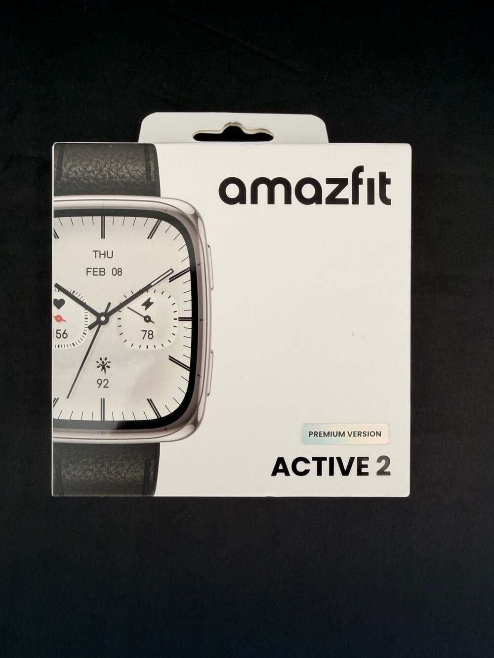 Brand New Amazfit Active 2 Square Premium Version Smartwatch - Black Leather